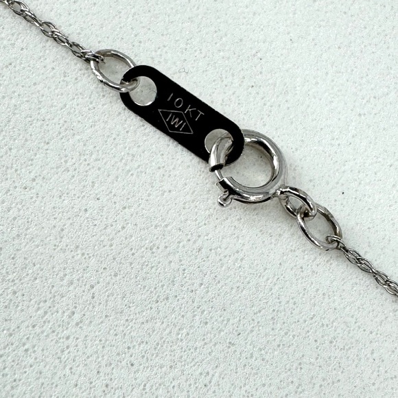 10K WG/925 Filigree Blue Topaz Heart Pendant Necklace - Picture 13 of 16